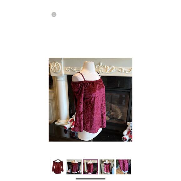 No Boundaries Juniors Burgundy velvet top, Small. Whimsigoth - Picture 4 of 6